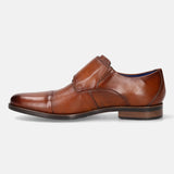 Licio Cognac Leather Monk Shoes