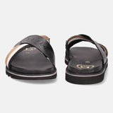 bugatti Black & Multicolour Premium Leather Cross Straps Sandals