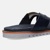 bugatti Limon Dark Blue   Premium Leather Comfort Cross Strap Sandals
