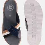 bugatti Dark Blue & Multicolour Premium Leather Cross Straps Sandals