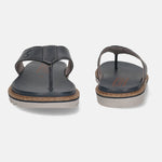 Men's Bugatti thong blue leather shoes with a round toe , a eva outsole.