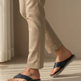 bugatti Limon dark blue  Premium Leather Comfort Thong Sandals