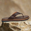 Men's Bugatti thong brown leather shoes with a round toe , a eva outsole.