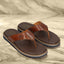 Men's Bugatti thong cognac leather shoes with a round toe , a eva outsole.