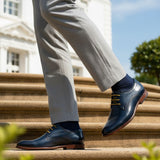 Bugatti Mansueto Flex Light Blue Premium Leather Comfort Derby Formal Shoes