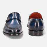 bugatti Blue Premium Leather Loafers