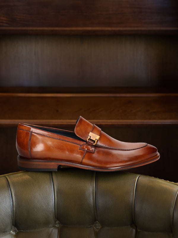 bugatti Mansueto Flex Cognac Premium Leather Slip-Ons Formal