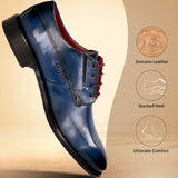 bugatti Livorno Flex Evo Blue  Premium Leather Comfort Derby Formal shoes