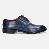 Livorno Flex Evo Blue Leather Derby Shoes