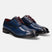 A blue Men's bugatti Derby featuring a round plain toe, stacked heel. Made from premium genuine leather with a durable leather outsole, this laces design offers both style and comfort.