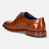 bugatti Cognac Premium Leather Derby Shoes