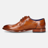 bugatti Cognac Premium Leather Derby Shoes