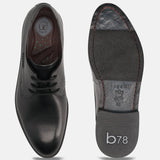 bugatti Black Premium Leather Derby shoes