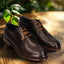 A brown Men's bugatti Derby featuring a round toe plain toe, stacked heel. Made from premium genuine leather with a durable leather outsole, this laces design offers both style and comfort.