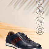 Bugatti Thorello Dark Blue Premium Leather Comfort Sneakers