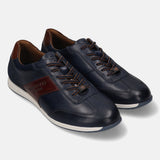Bugatti Thorello Dark Blue Premium Leather Comfort Sneakers
