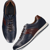 Bugatti Thorello Dark Blue Premium Leather Comfort Sneakers
