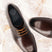 Men's Bugatti derby brown leather shoes with a pointed toe and plain toe featuring a stacked heel , a leather outsole , and laces fastening.