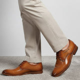 bugatti Rico Flex cognac  Premium Leather Comfort Derby Formal shoes