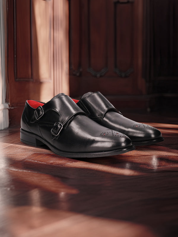 bugatti Zavinio Black Premium Leather Slip-Ons Formal