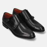 Bugatti Gapo Black Premium Leather Comfort Monk Strap Slip-On Formal