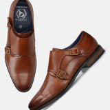 Bugatti Gapo Cognac Premium Leather Comfort Monk Strap Slip-On Formal