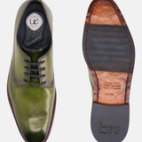 Mansaro Green Leather Derby Shoes