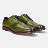 Mansaro Green Leather Derby Shoes