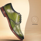 bugatti Mansaro Green  Premium Leather Comfort Derby Formal shoes