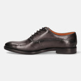 bugatti Dark Grey Premium Leather Formal Oxford Shoes