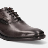 Mansaro Dark Grey Leather Formal Oxford Shoes