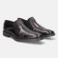 A black Men's bugatti Venetian Loafers featuring a round cap toe, moulded  heel, and a wide fit. Made from premium genuine leather with a durable tr outsole, this zipper design offers both style and comfort.