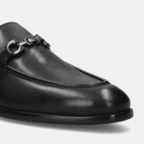 Kirck Black Bit Leather Formal Slip-Ons