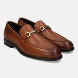 bugatti Cognac Premium Leather Formal Slip-Ons