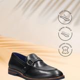 Bugatti Kadmos Black Premium Leather Comfort Slip-On Formal