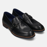 Bugatti Kadmos Black Premium Leather Comfort Slip-On Formal
