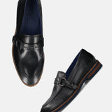 Bugatti Kadmos Black Premium Leather Comfort Slip-On Formal