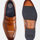 Rico Cognac Leather Formal Slip-Ons