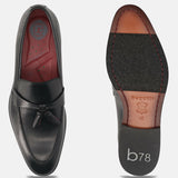 bugatti Rico Black  Premium Leather Comfort Slip-Ons Formal