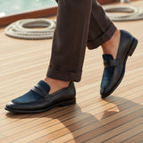 bugatti Rico black  Premium Leather Comfort Penny Loafers