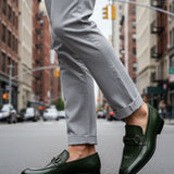 Bugatti Rico Dark Green Premium Leather Comfort Slip-On Formal