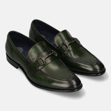 Bugatti Rico Dark Green Premium Leather Comfort Slip-On Formal