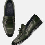Bugatti Rico Dark Green Premium Leather Comfort Slip-On Formal