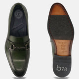 Bugatti Rico Dark Green Premium Leather Comfort Slip-On Formal