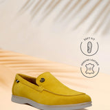 Bugatti Sandiago Yellow Premium Leather Comfort Slip-On Casual