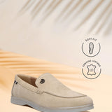 Bugatti Sandiago Beige Premium Leather Comfort Slip-On Casual