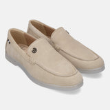 Bugatti Sandiago Beige Premium Leather Comfort Slip-On Casual