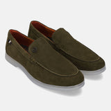 Bugatti Sandiago Dark Green Premium Leather Comfort Slip-On Casual