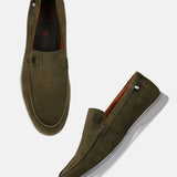 Bugatti Sandiago Dark Green Premium Leather Comfort Slip-On Casual