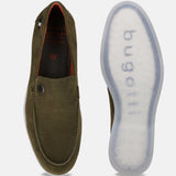 Bugatti Sandiago Dark Green Premium Leather Comfort Slip-On Casual